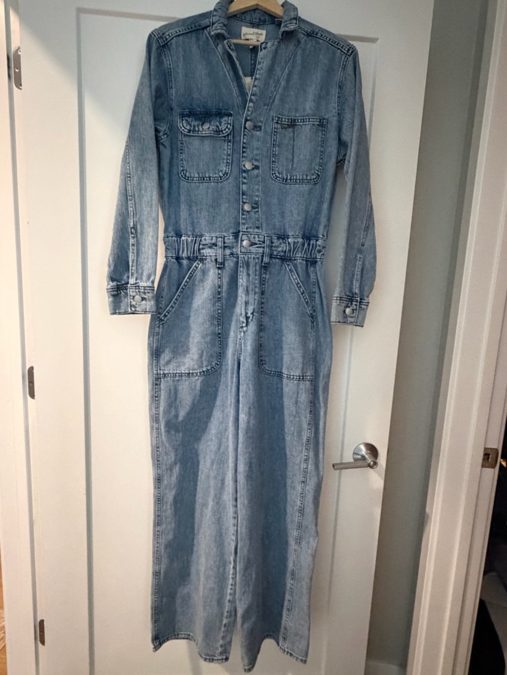 Universal Thread Denim Jumpsuit Utility Wide Leg Blue NWT - Picture 2 of 10